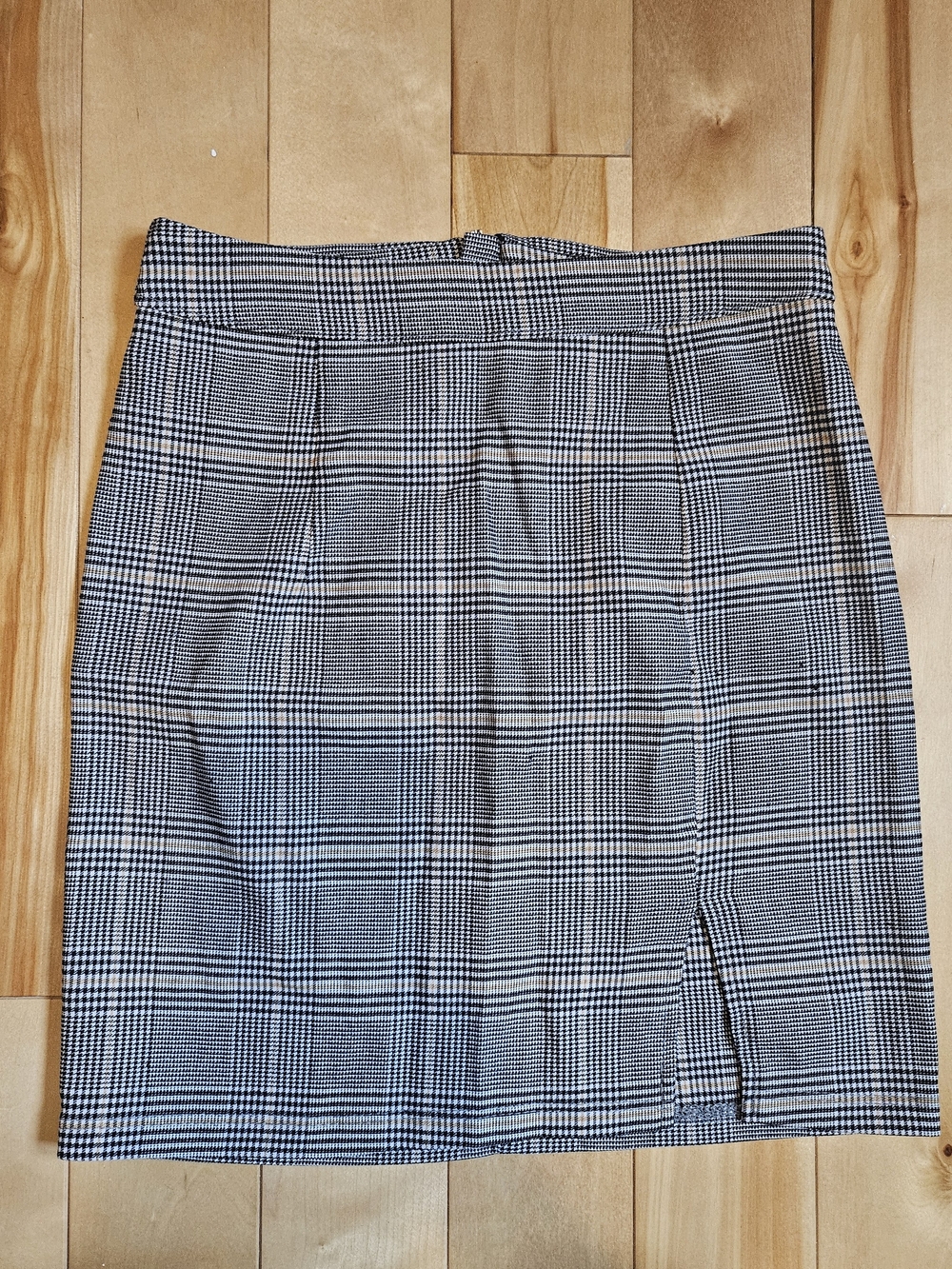 Garage Black and White Plaid Pencil Skirt